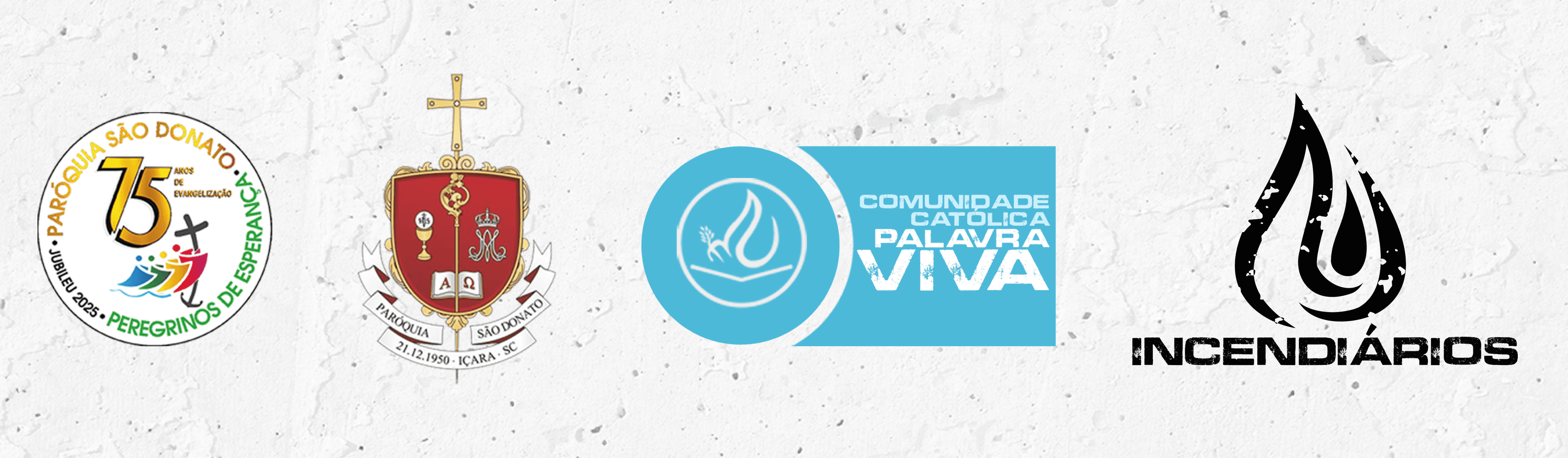 Logo comemorativa de 75 anos da paróquia São Donato de Içara