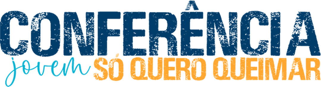 Logo da conferência jovem só quero queimar com letras estilizadas